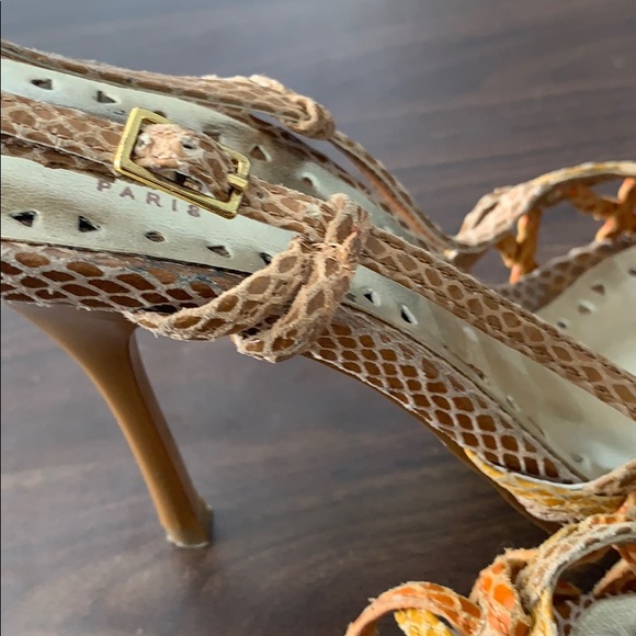 Strappy snakeskin heels sz 6 BCBG - Picture 9 of 9